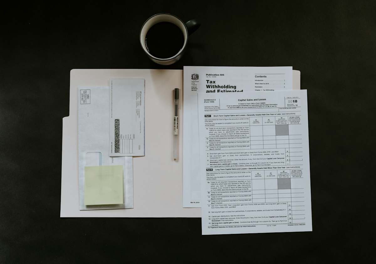 Insurance claim paperwork and receipts